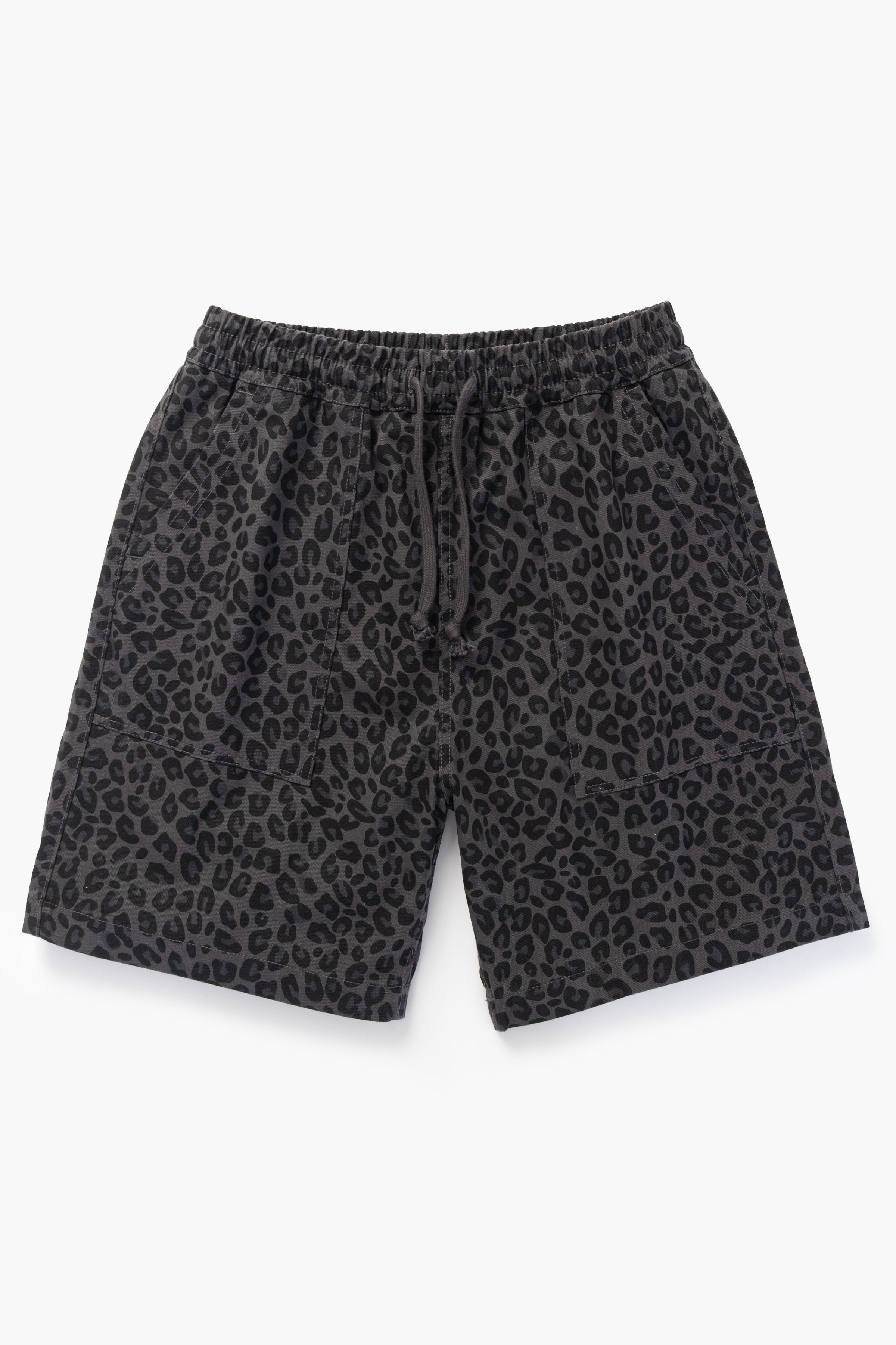 新品　charbon FOIL PRINT SHORT SEWATSHIRTS Service Works - Patterned Chef Shorts - Black Leopard – Blacksmith
