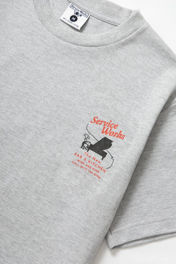 Service Works - Bar & Kitchen Tee - Heather Grey