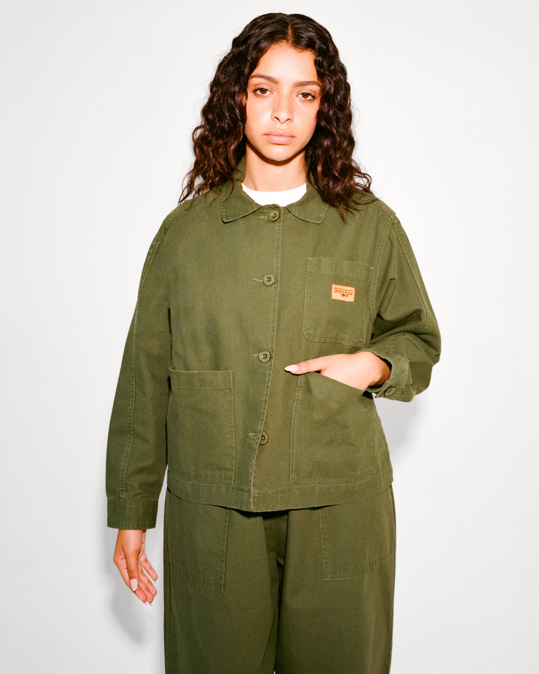 Service Works - Women's Cropped Work Jacket - Olive – Blacksmith Store