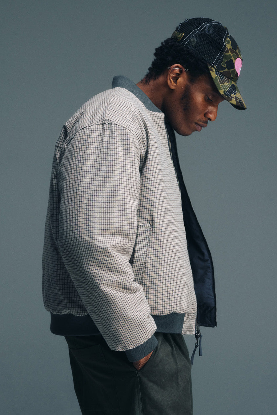 Candice - Miner Reversible Bomber - Slate/Stone