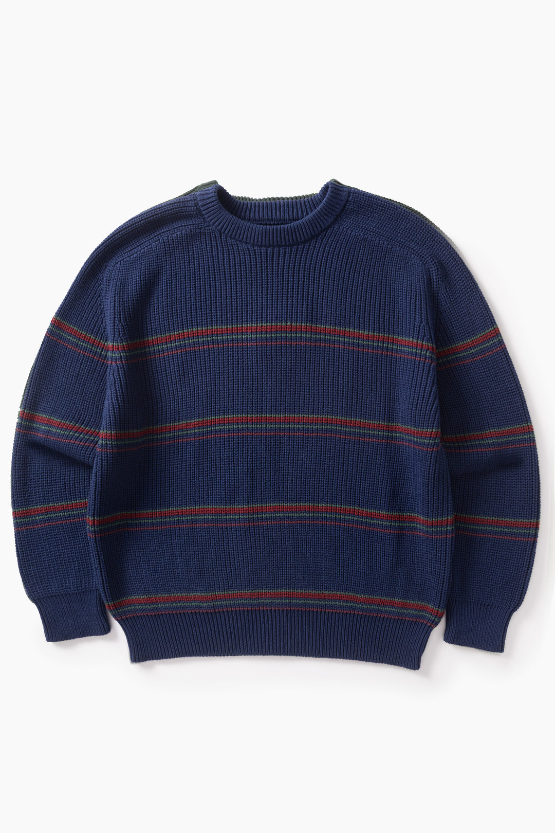 Blacksmith - Stripe Knit Crew - Navy