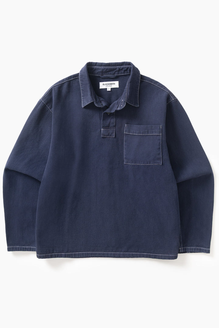 Blacksmith - Twill Two Button Popover - Navy