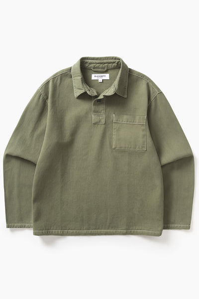 Blacksmith - Twill Two Button Popover - Olive