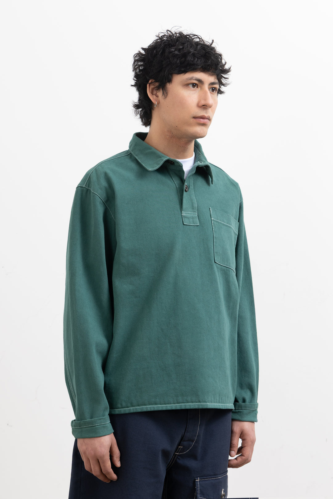 Blacksmith - Twill Two Button Popover - Evergreen