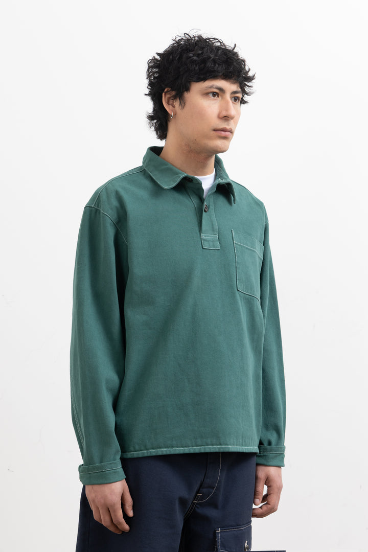 Blacksmith - Twill Two Button Popover - Evergreen