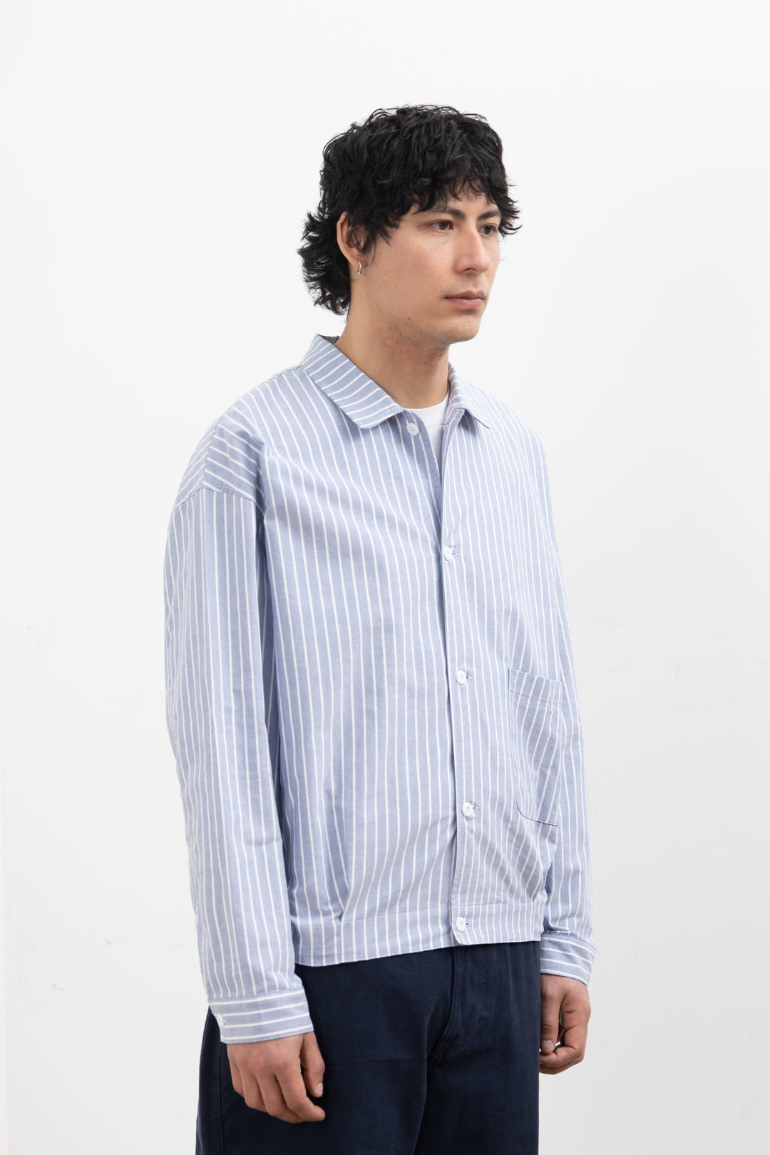Blacksmith - Striped 50's Blouson - Blue