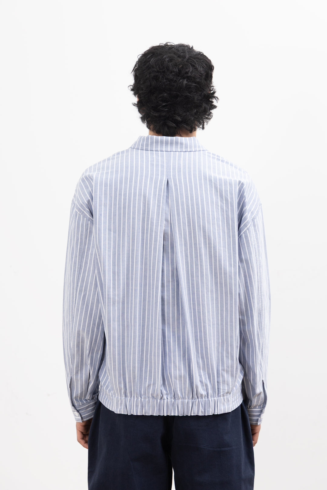 Blacksmith - Striped 50's Blouson - Blue