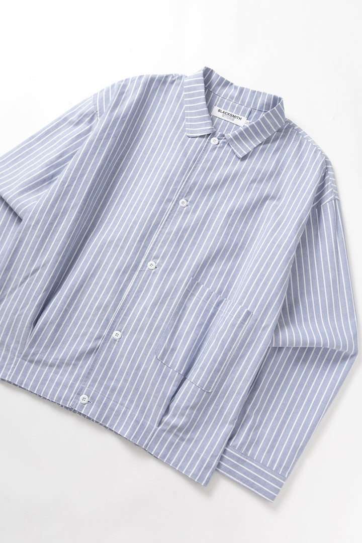 Blacksmith - Striped 50's Blouson - Blue