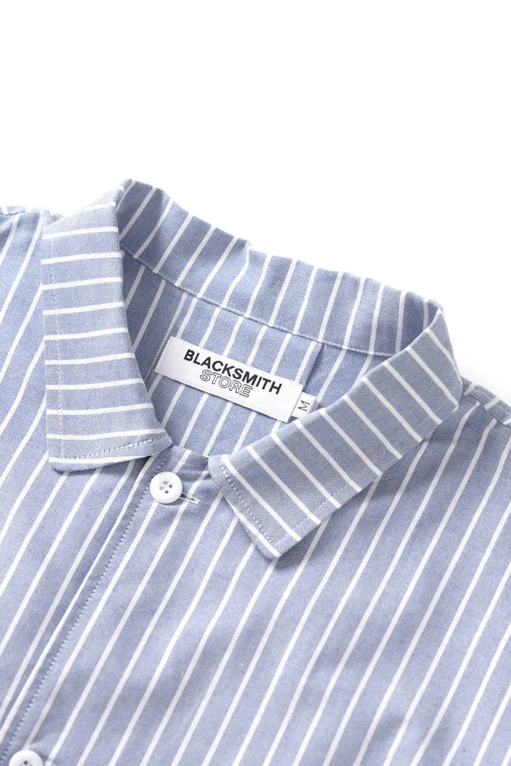 Blacksmith - Striped 50's Blouson - Blue