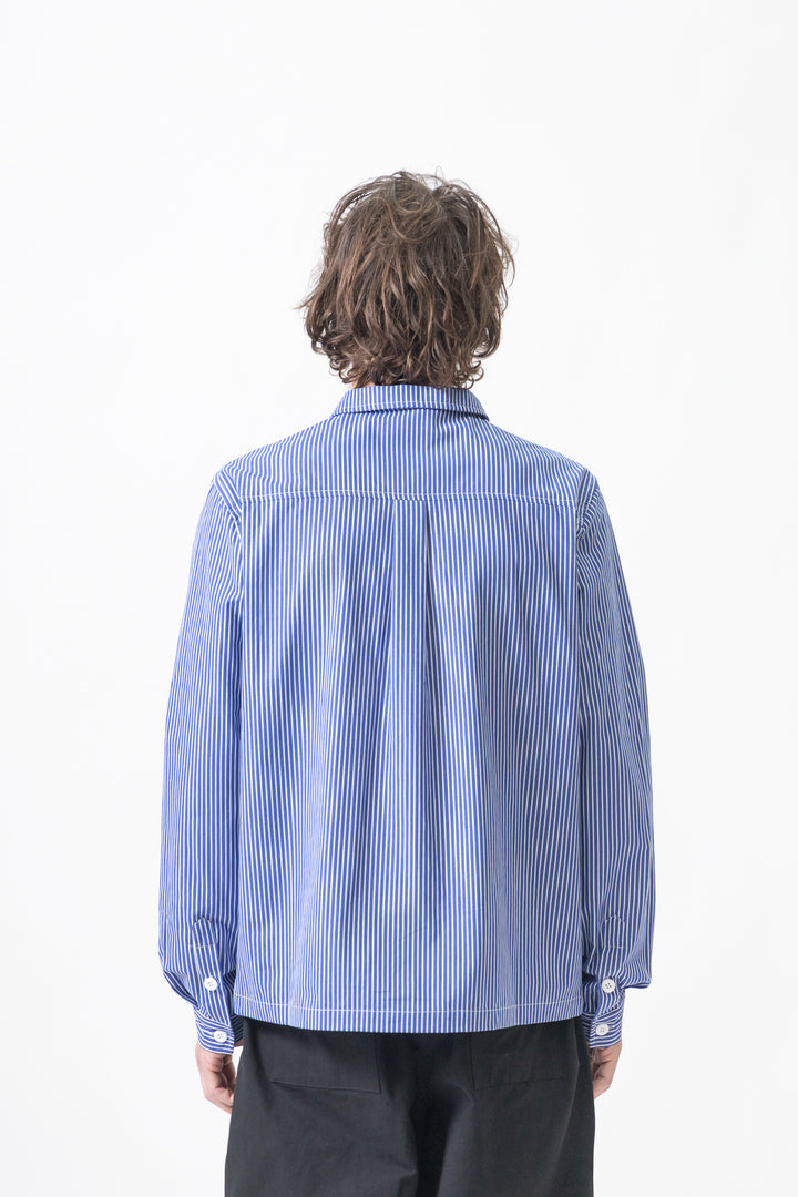 Blacksmith - 'Boxford' Utility Shirt - Thick Blue Stripe