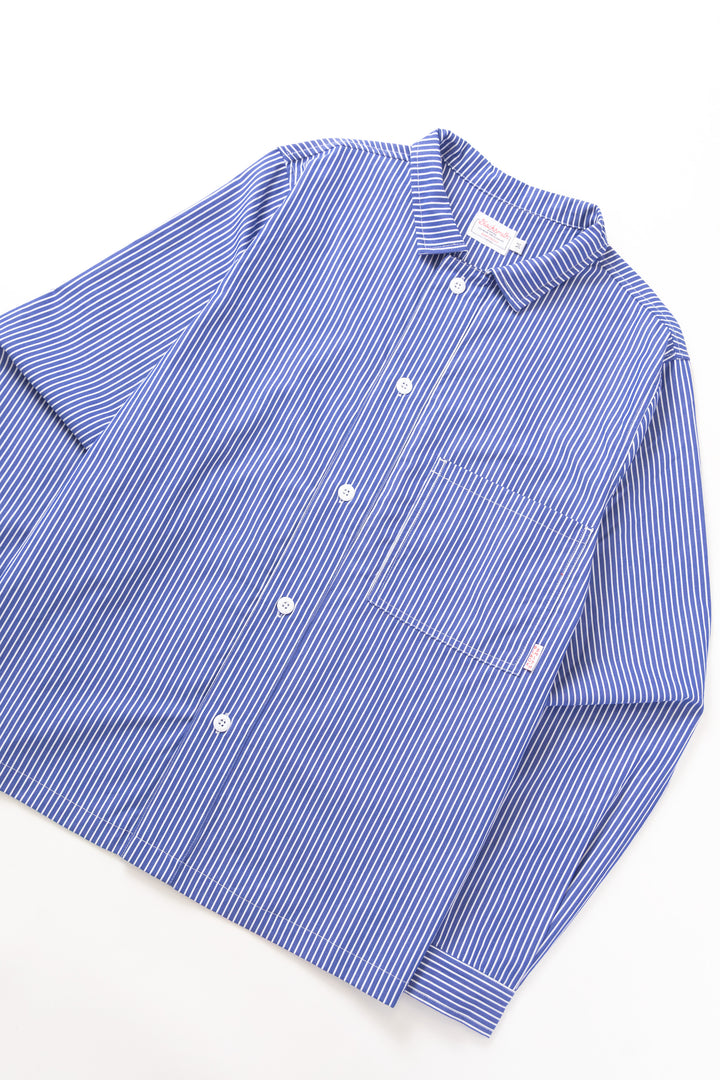 Blacksmith - 'Boxford' Utility Shirt - Thick Blue Stripe