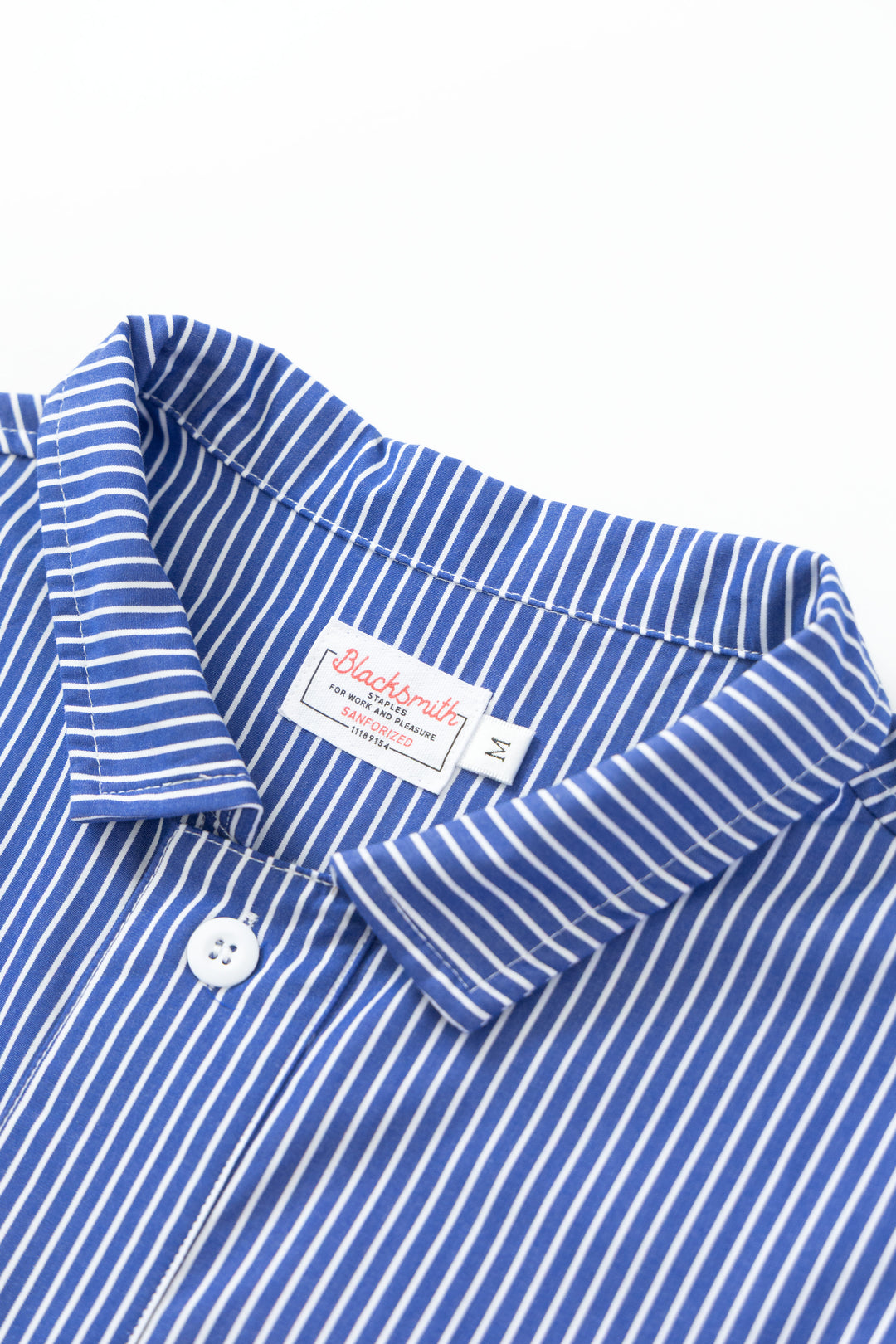Blacksmith - 'Boxford' Utility Shirt - Thick Blue Stripe