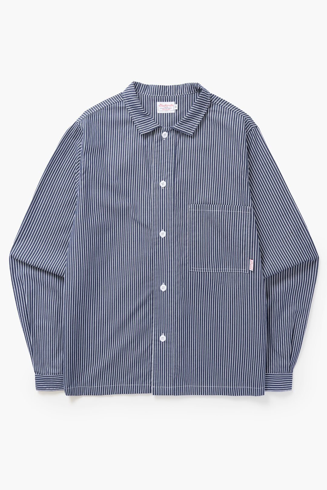 Blacksmith - 'Boxford' Utility Shirt - Thick Navy Stripe