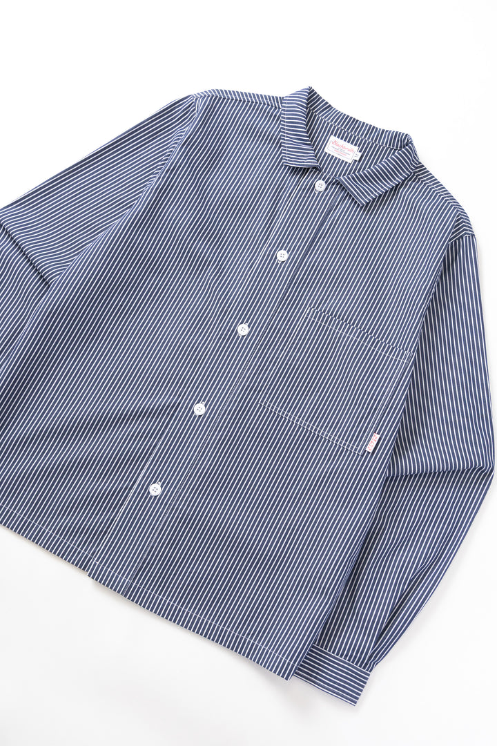 Blacksmith - 'Boxford' Utility Shirt - Thick Navy Stripe