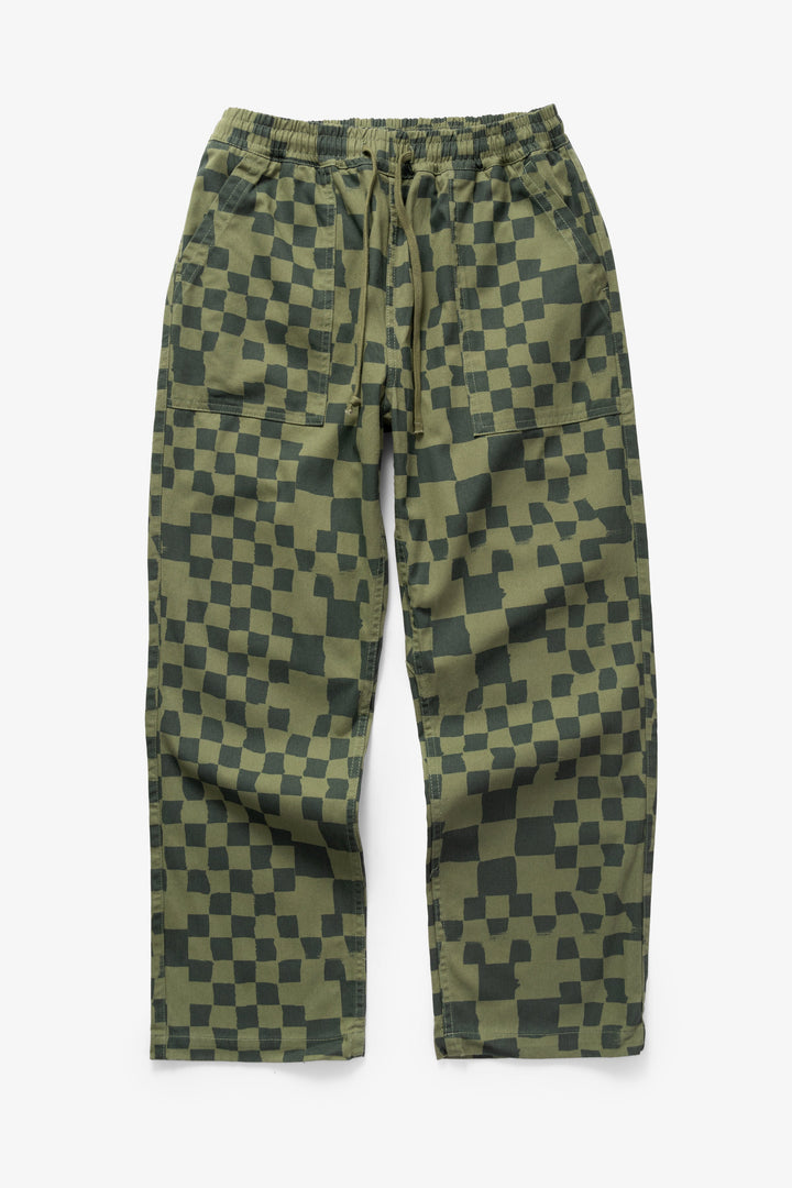 Service Works - Printed Chef Pants - Olive Checker