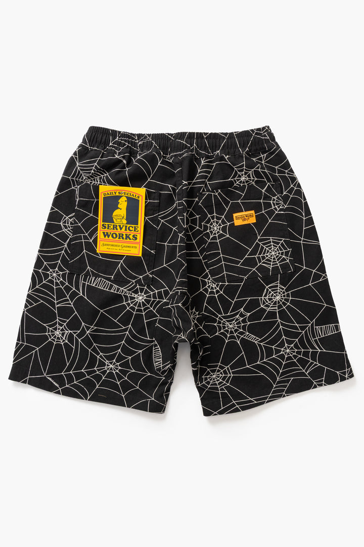 Service Works - Patterned Chef Shorts - Black Web