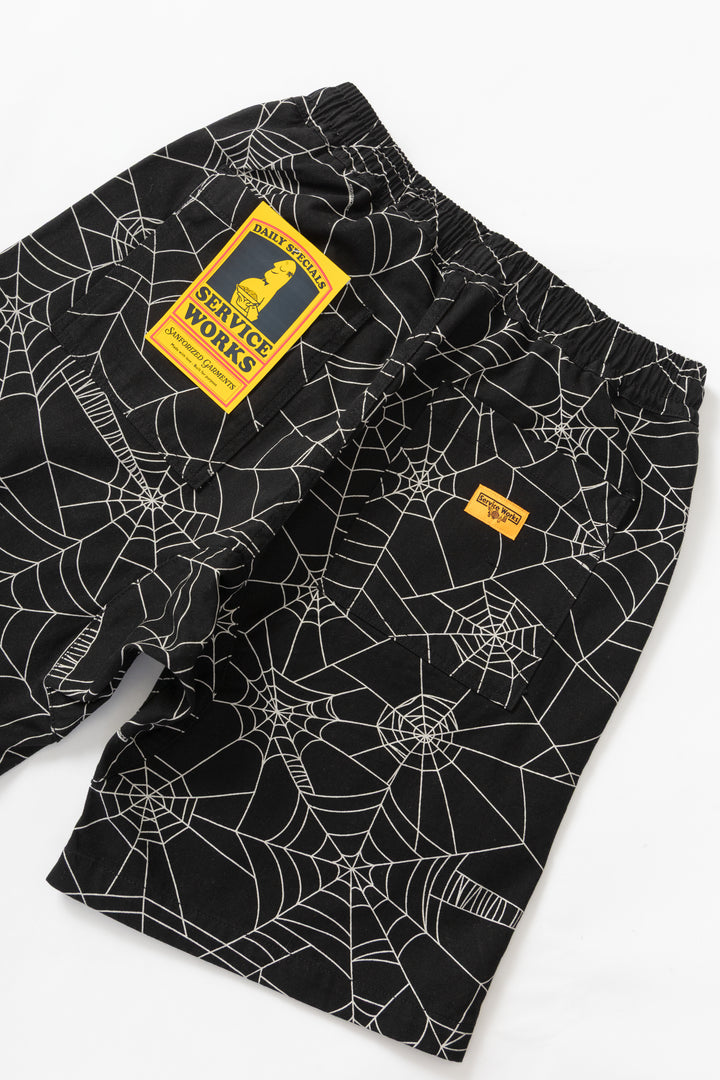 Service Works - Patterned Chef Shorts - Black Web
