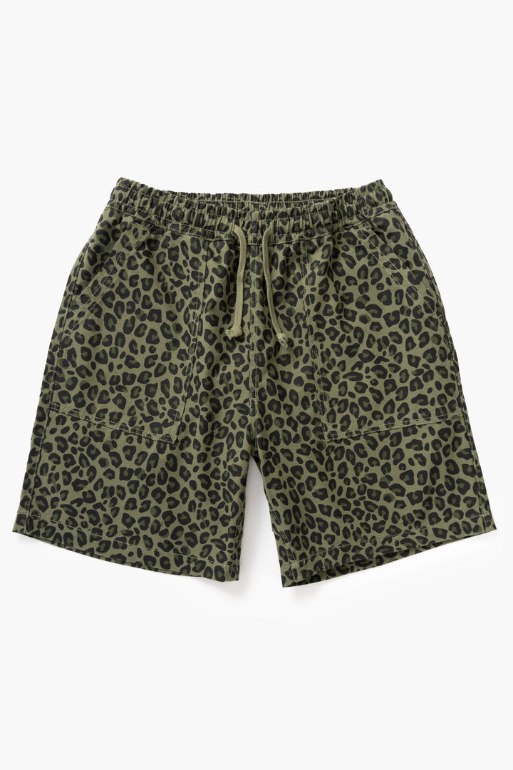 Service Works - Patterned Chef Shorts - Green Leopard