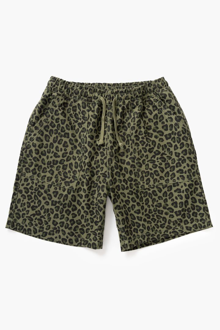 Service Works - Patterned Chef Shorts - Green Leopard