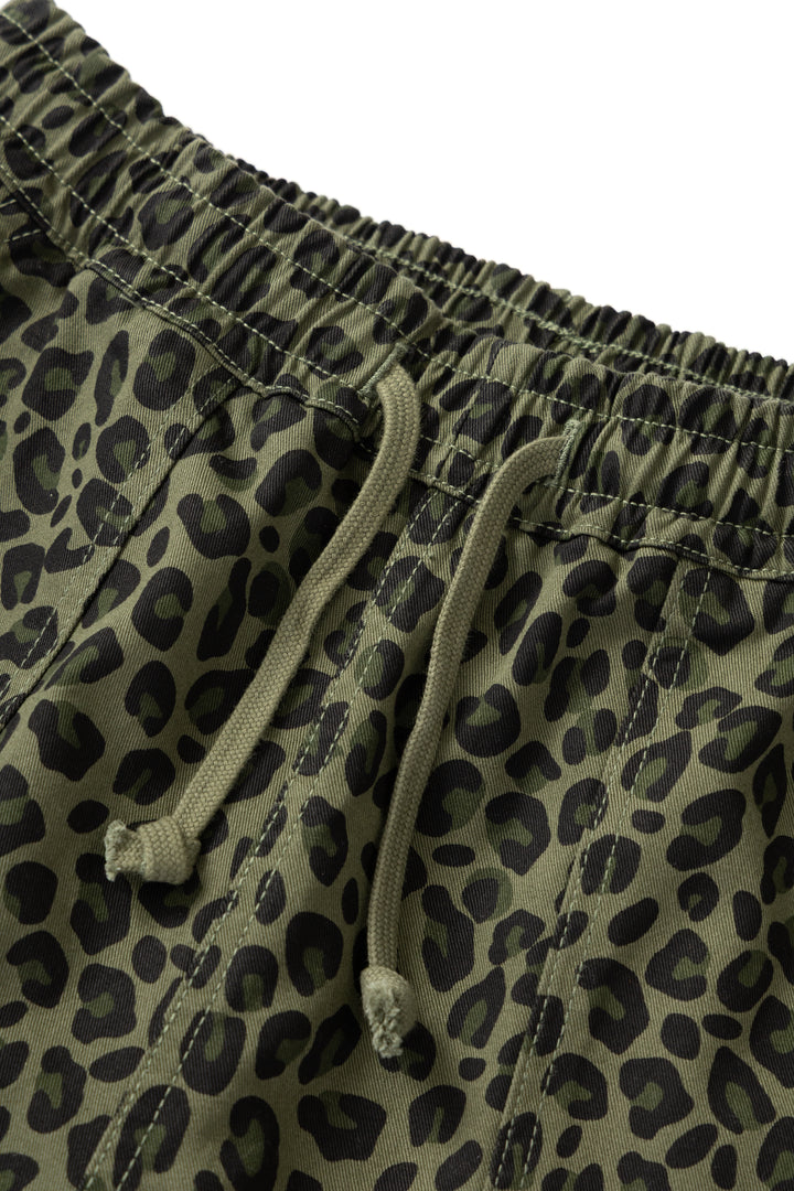 Service Works - Patterned Chef Shorts - Green Leopard
