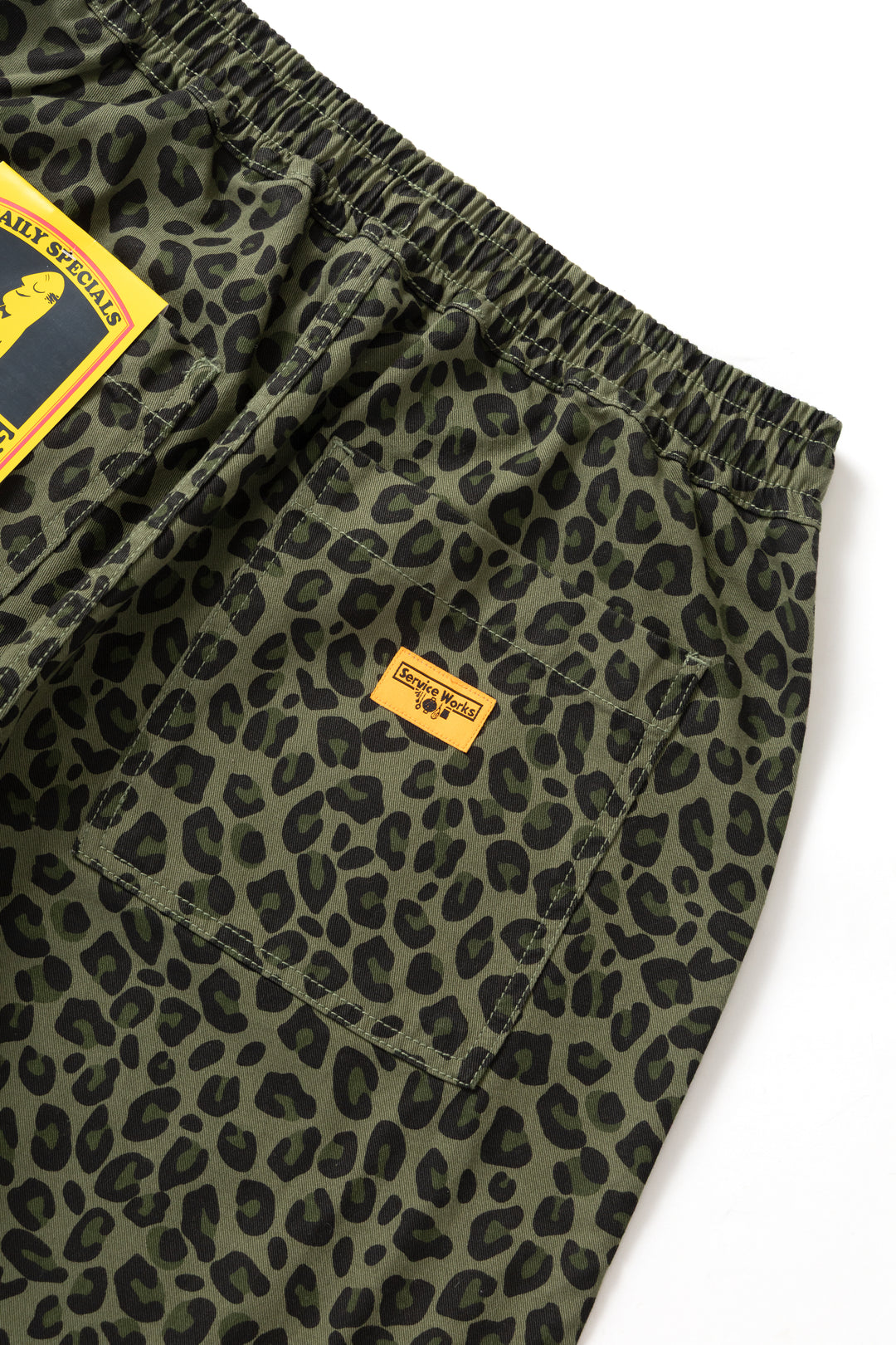 Service Works - Patterned Chef Shorts - Green Leopard