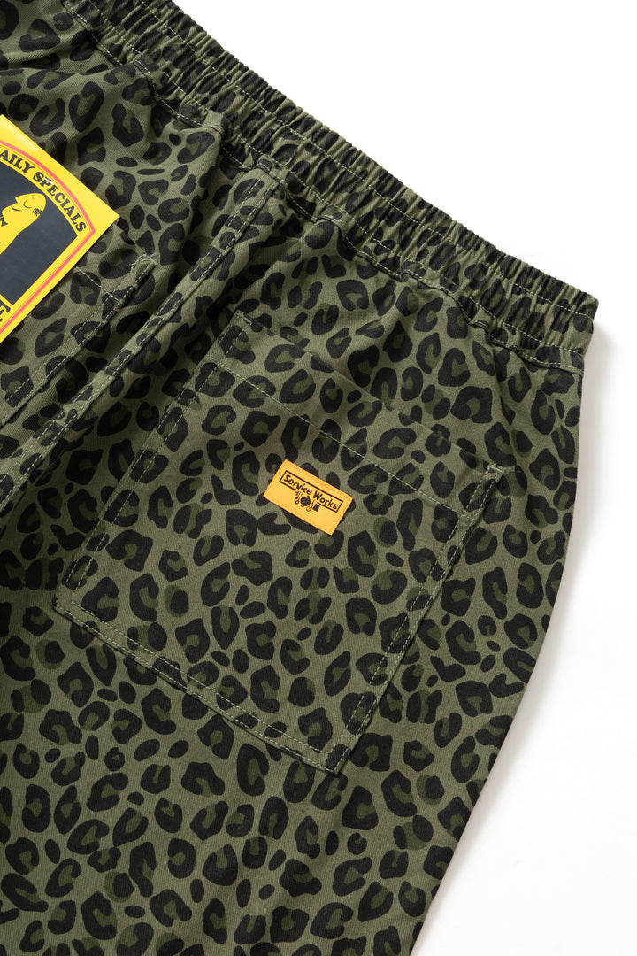 Service Works - Patterned Chef Shorts - Green Leopard
