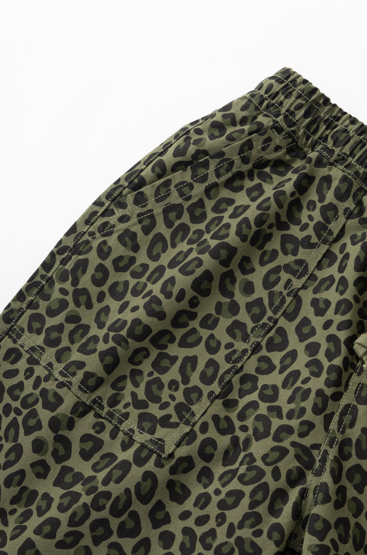 Service Works - Patterned Chef Shorts - Green Leopard