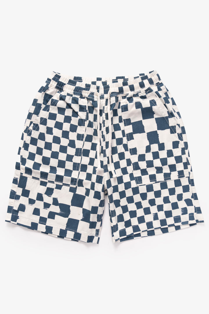 Service Works - Printed Chef Shorts - Teal Checker