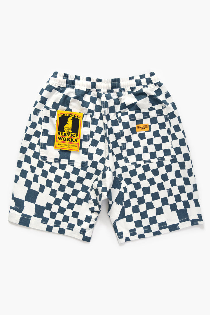 Service Works - Printed Chef Shorts - Teal Checker