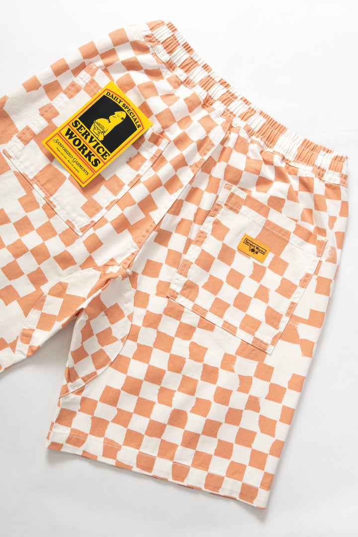 Service Works - Printed Chef Shorts - Salmon Checker