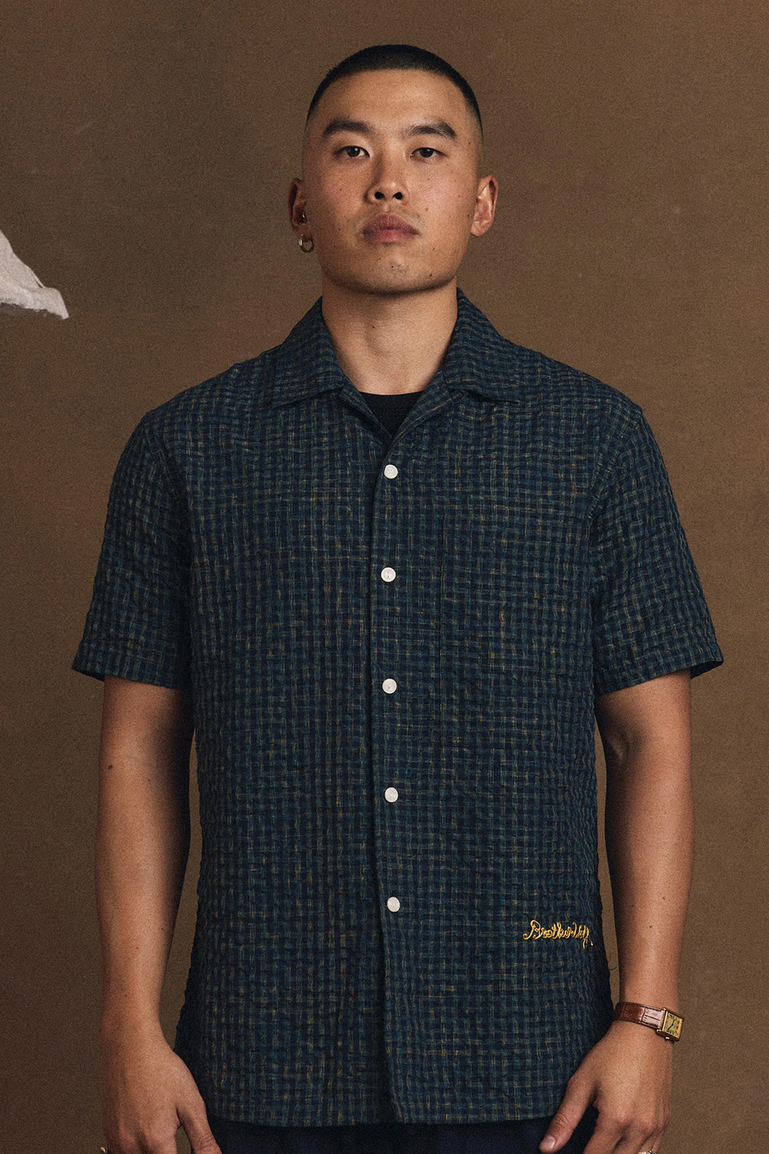 Brotherwolf - Check Short Sleeve Shirt - Navy