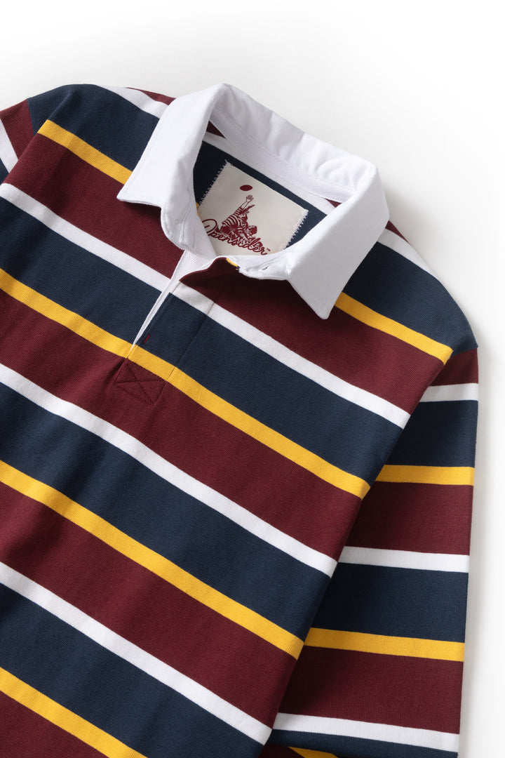 Opensider - Classic Rugby Shirt - Burgundy Multi-Stripe