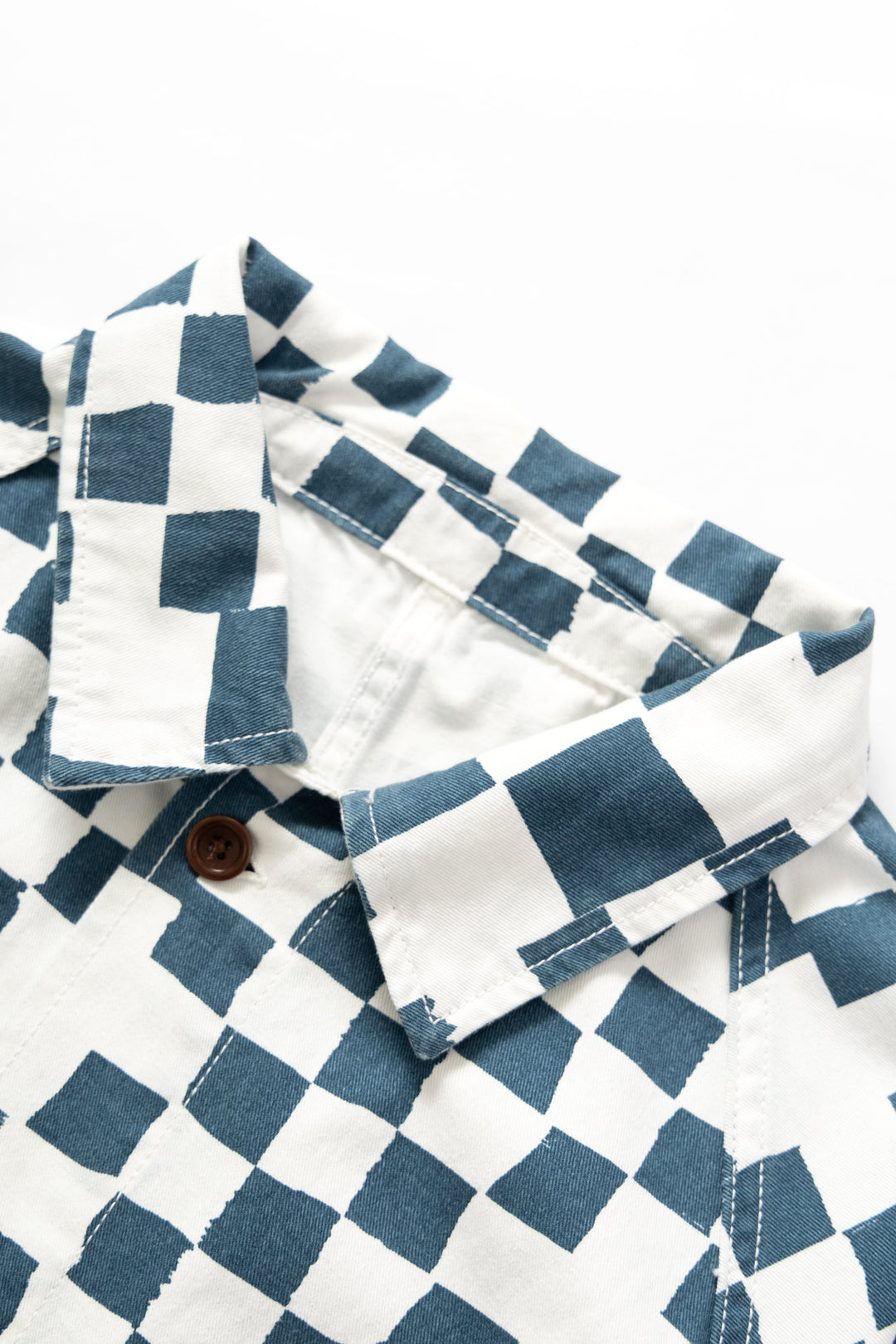 Service Works - Drill Printed Front Of House Jacket - Teal Checker