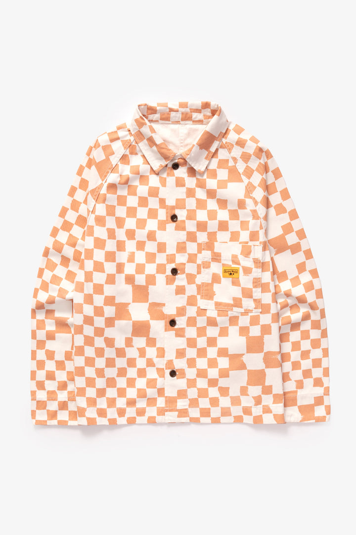 Service Works - Drill Printed Front Of House Jacket - Salmon Checker