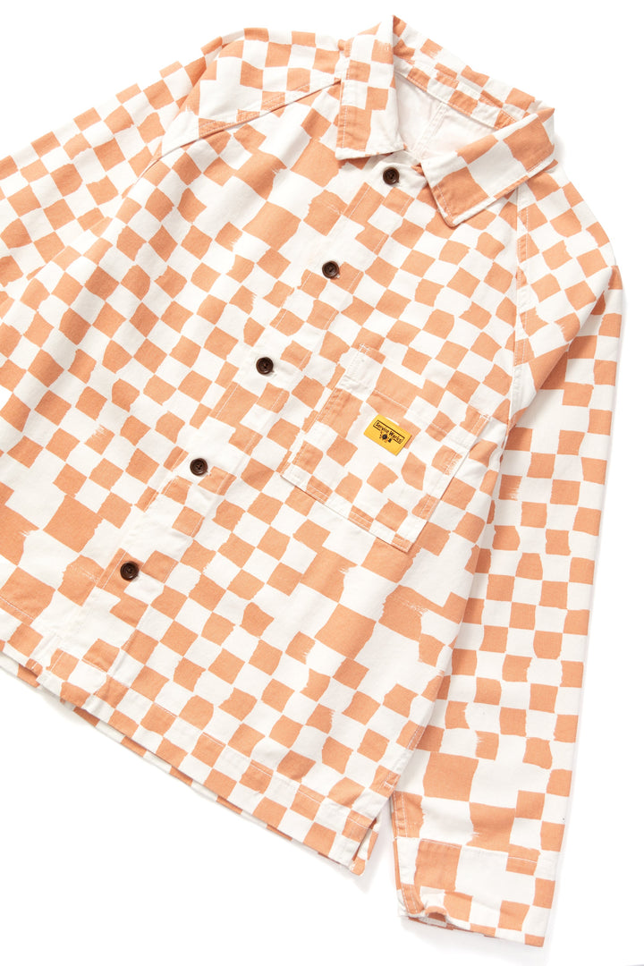 Service Works - Drill Printed Front Of House Jacket - Salmon Checker