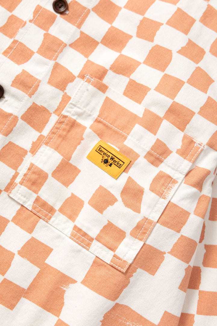Service Works - Drill Printed Front Of House Jacket - Salmon Checker