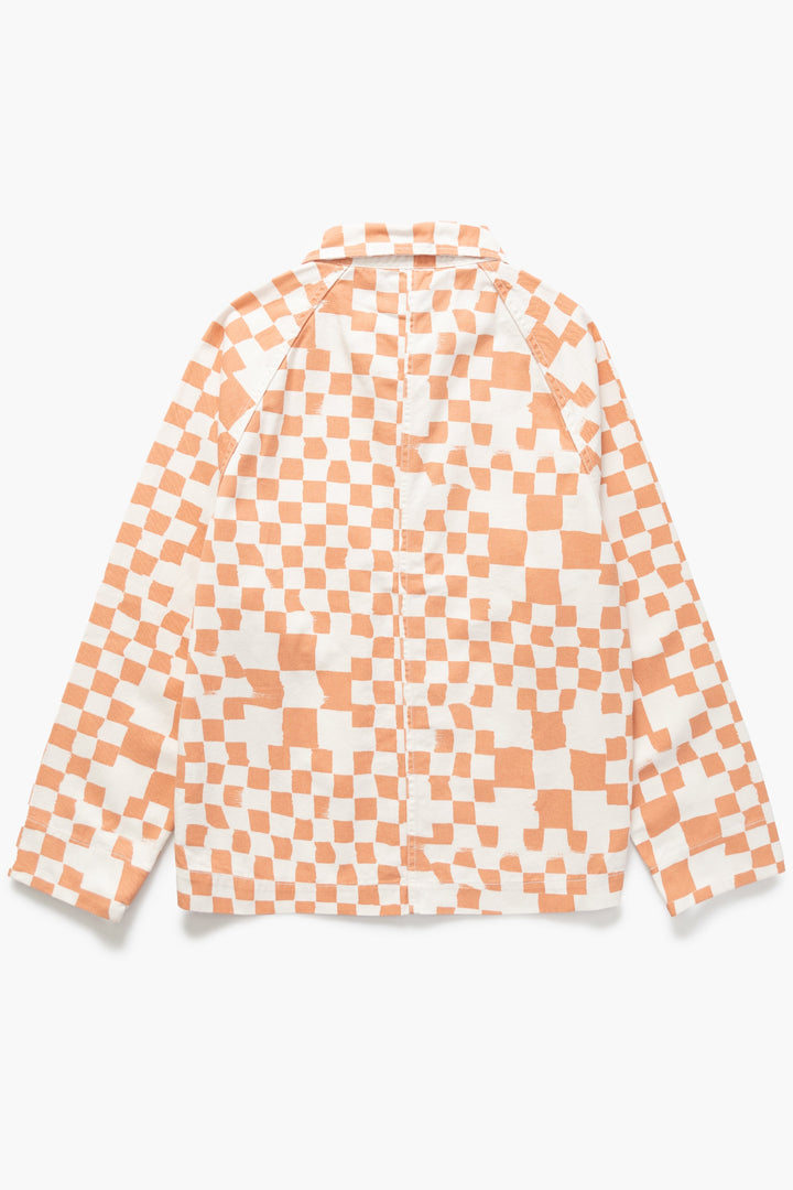 Service Works - Drill Printed Front Of House Jacket - Salmon Checker