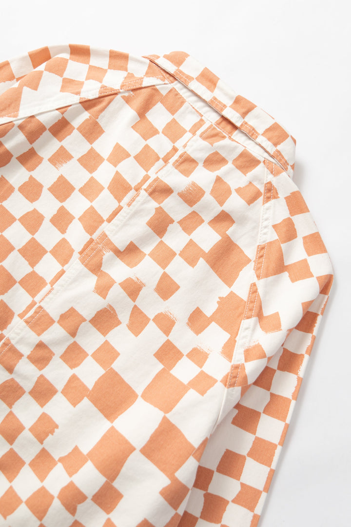 Service Works - Drill Printed Front Of House Jacket - Salmon Checker