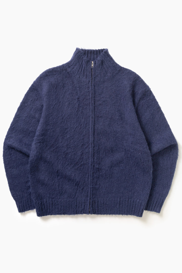 Blacksmith - Zip Mohair Cardigan - Navy