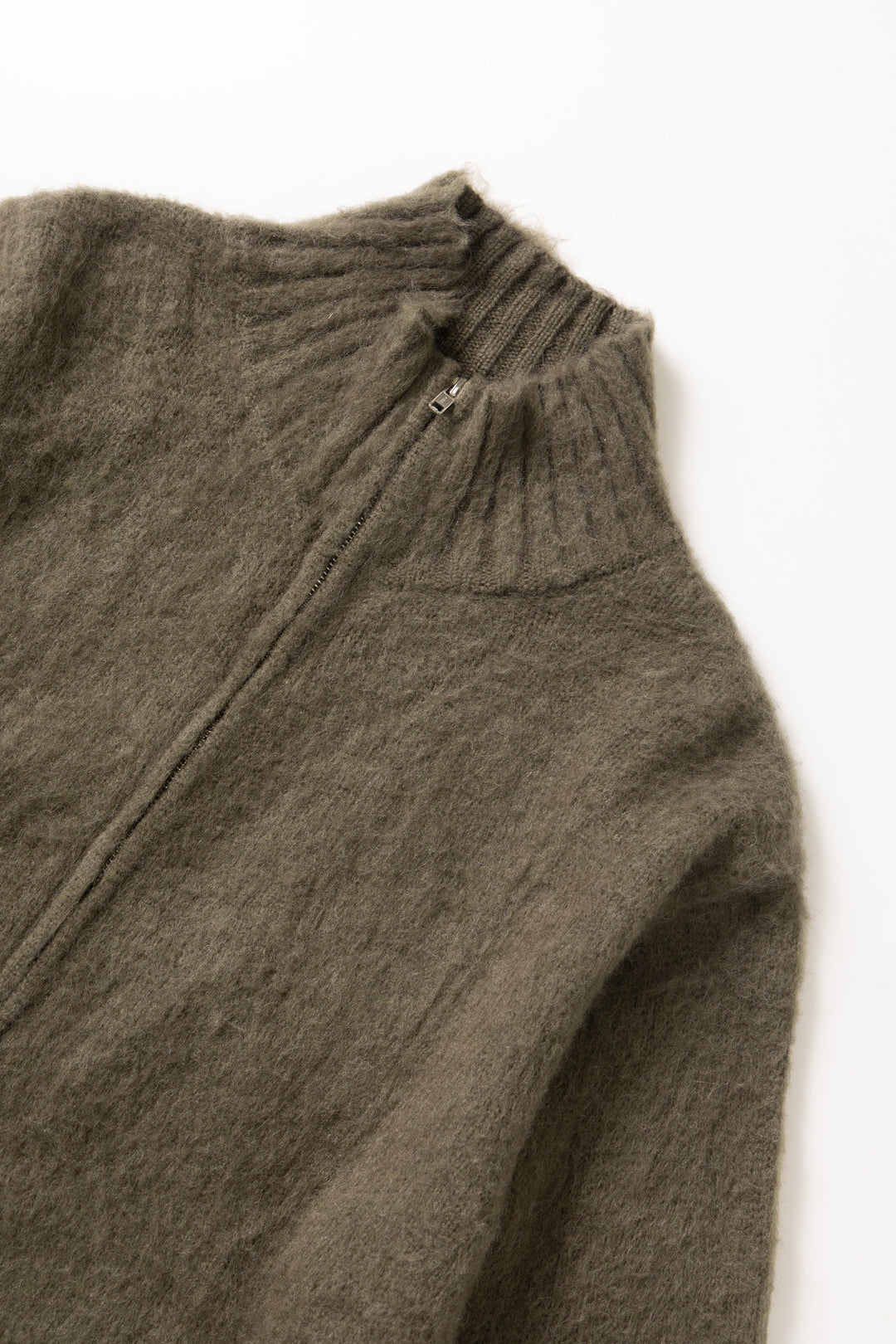 Blacksmith - Zip Mohair Cardigan - Olive