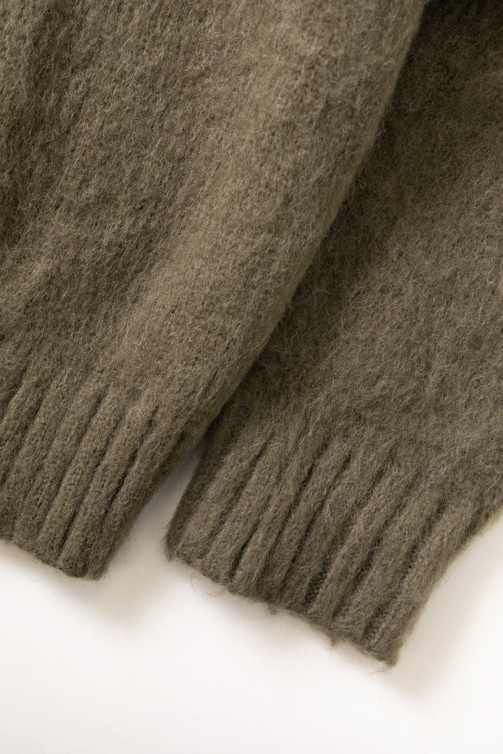 Blacksmith - Zip Mohair Cardigan - Olive