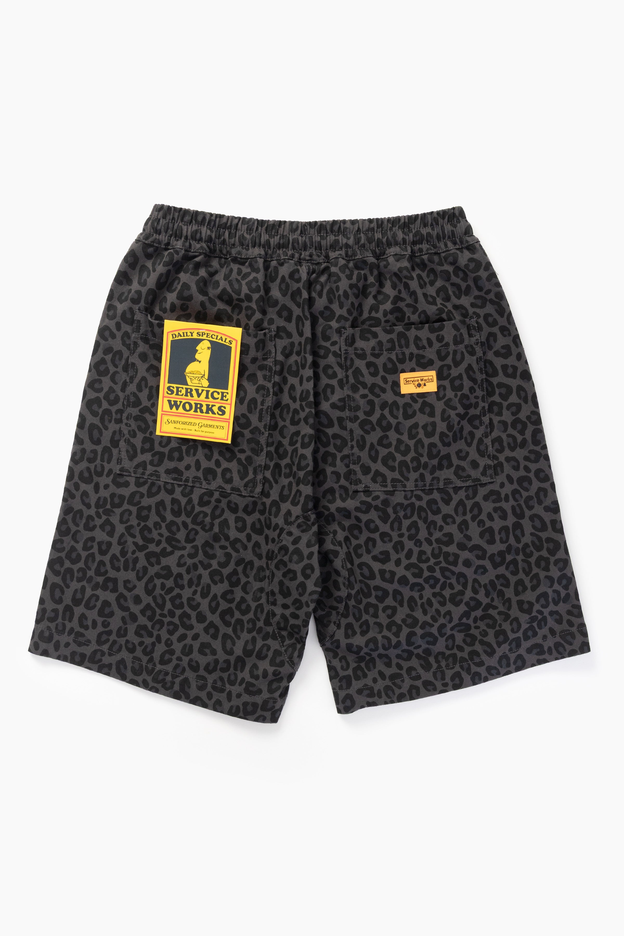 Service Works - Patterned Chef Shorts - Black Leopard – Blacksmith