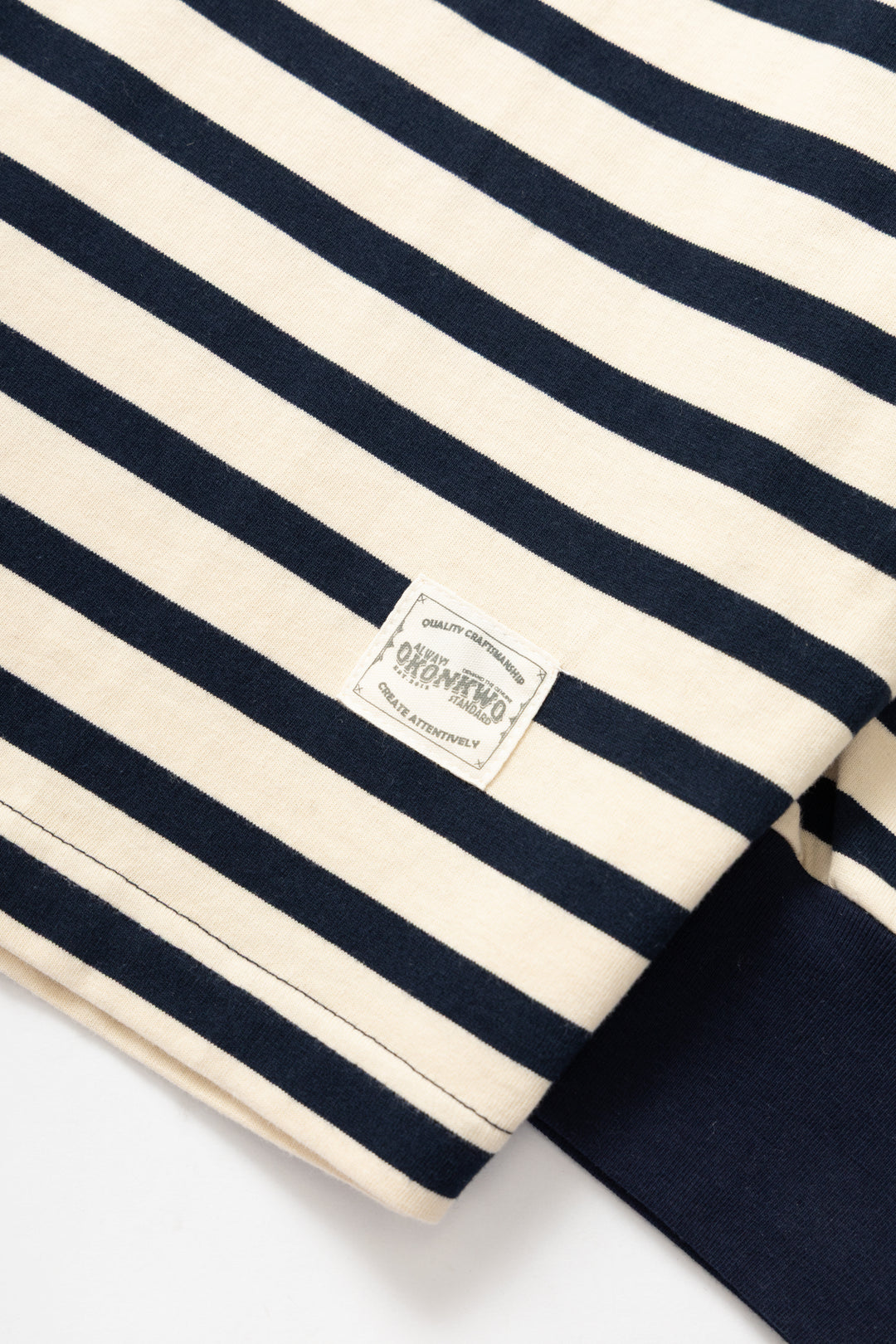 Okonkwo MFG - Long Sleeve Striped Polo Shirt - Navy