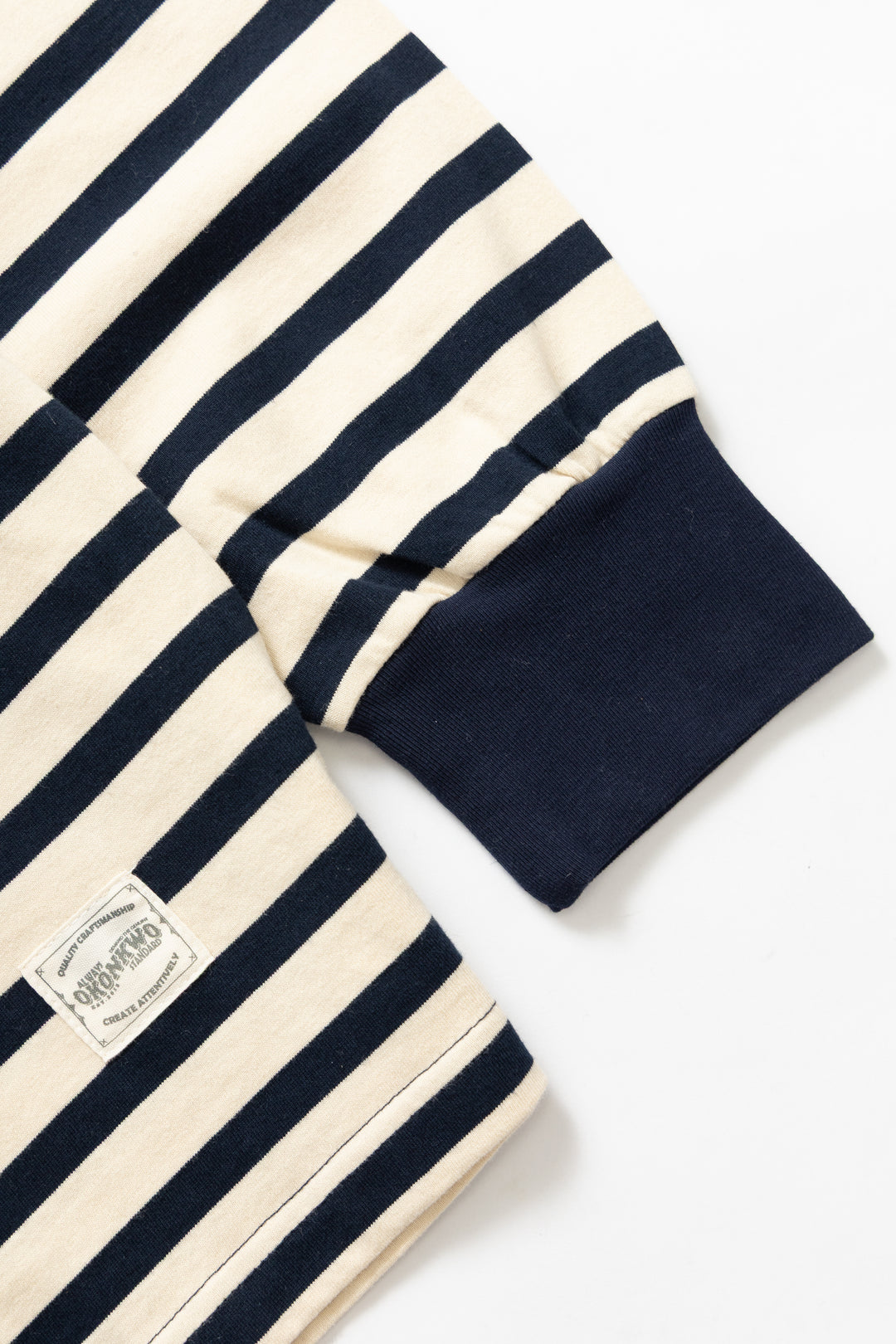 Okonkwo MFG - Long Sleeve Striped Polo Shirt - Navy
