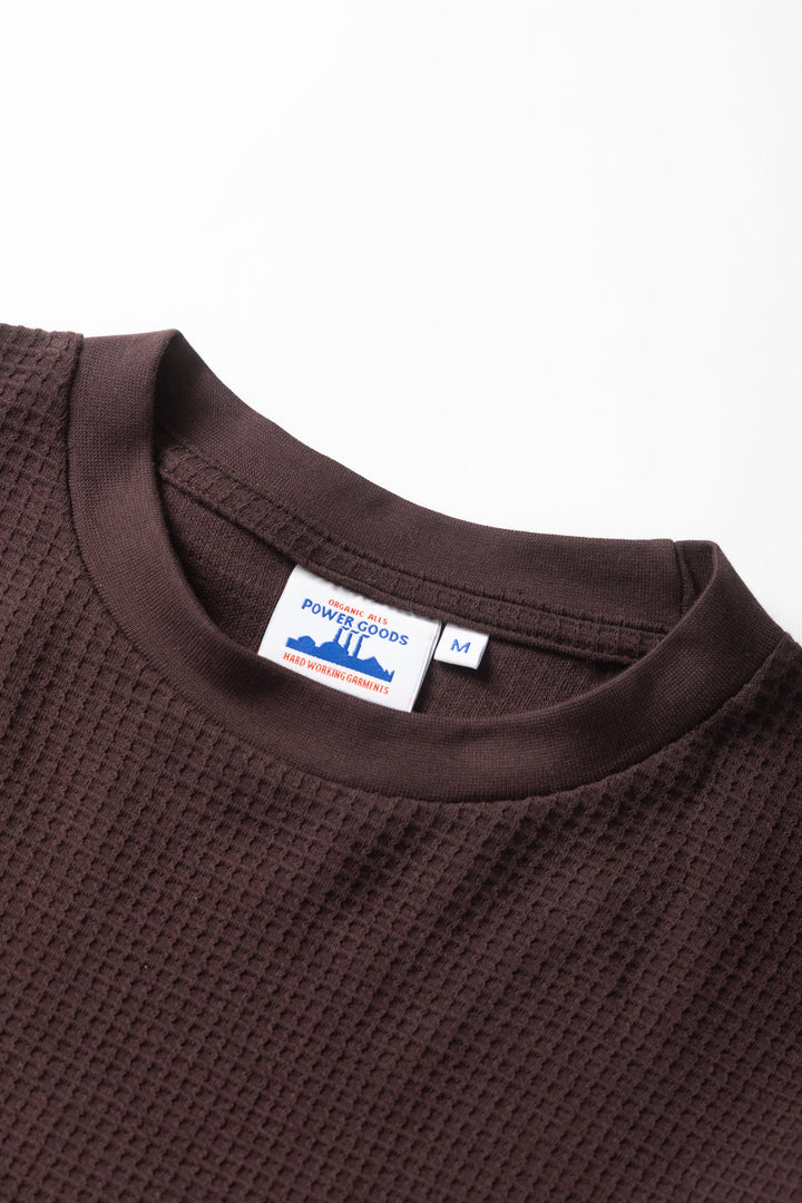 Power Goods - Thermal Waffle Long Sleeve Tee - Coffee