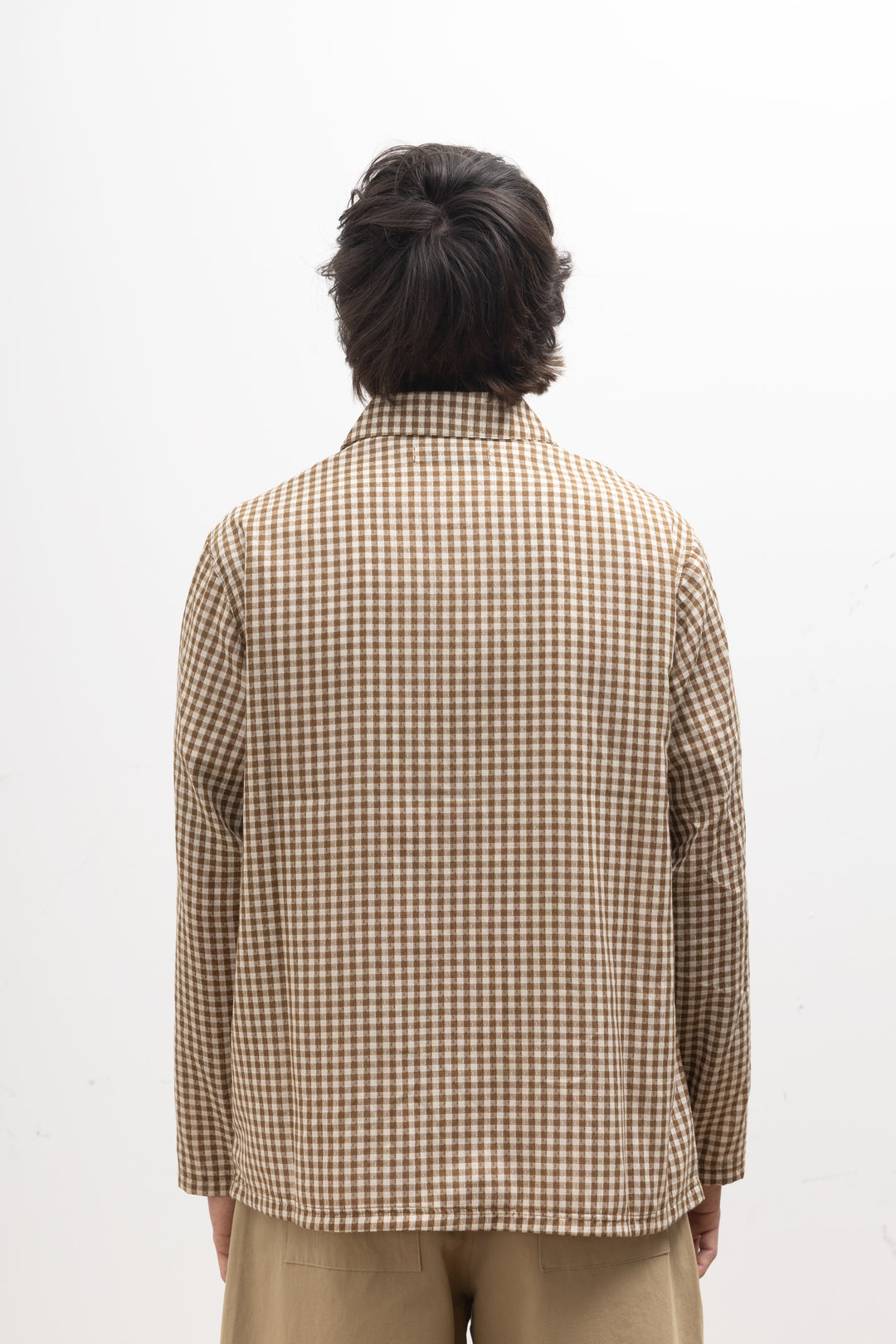 Blacksmith - Two Button Popover Shirt - Brown Gingham