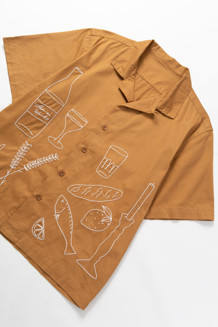 Service Works - Light Twill Picnic Short Sleeve Shirt - Burnt Sugar