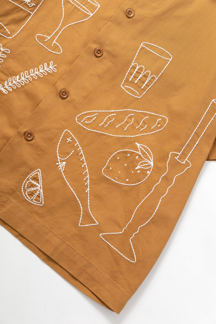Service Works - Light Twill Picnic Short Sleeve Shirt - Burnt Sugar