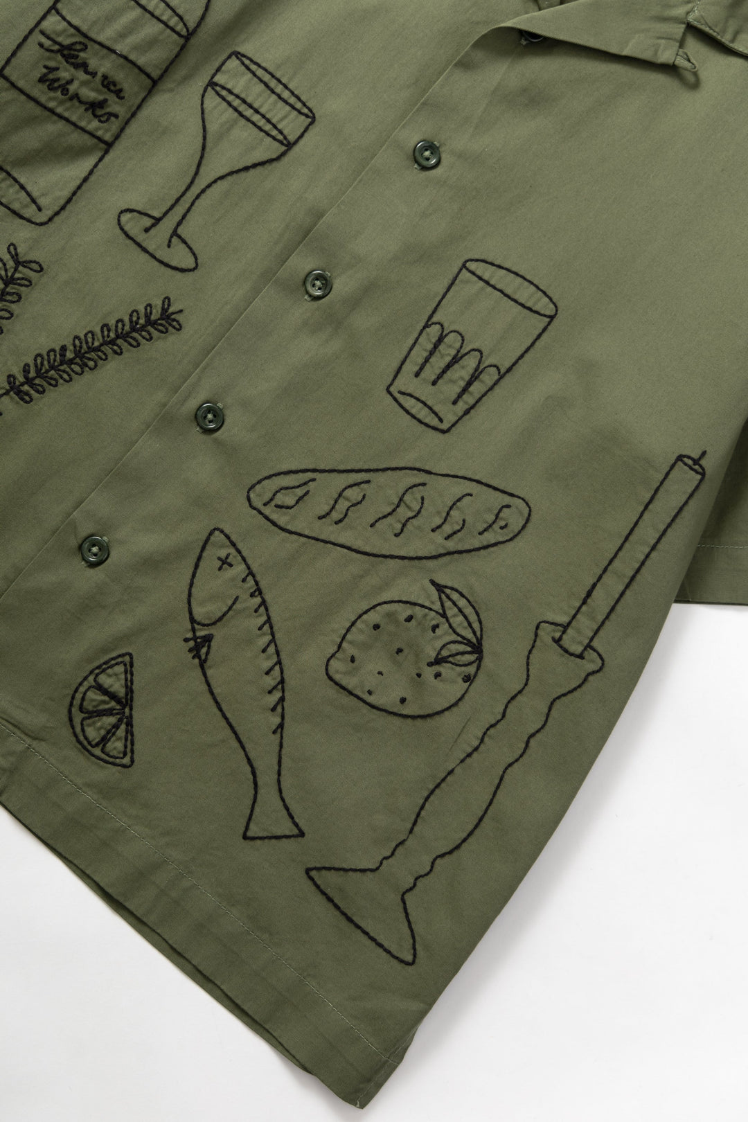 Service Works - Light Twill Picnic Short Sleeve Shirt - Olive