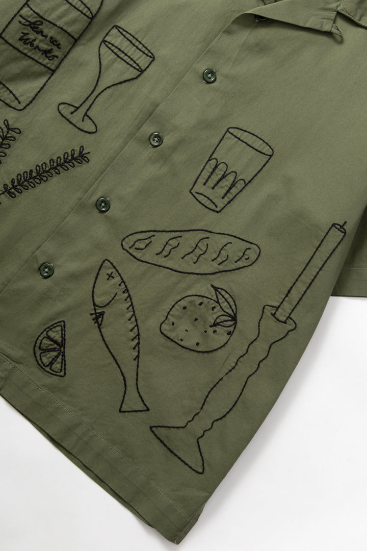 Service Works - Light Twill Picnic Short Sleeve Shirt - Olive